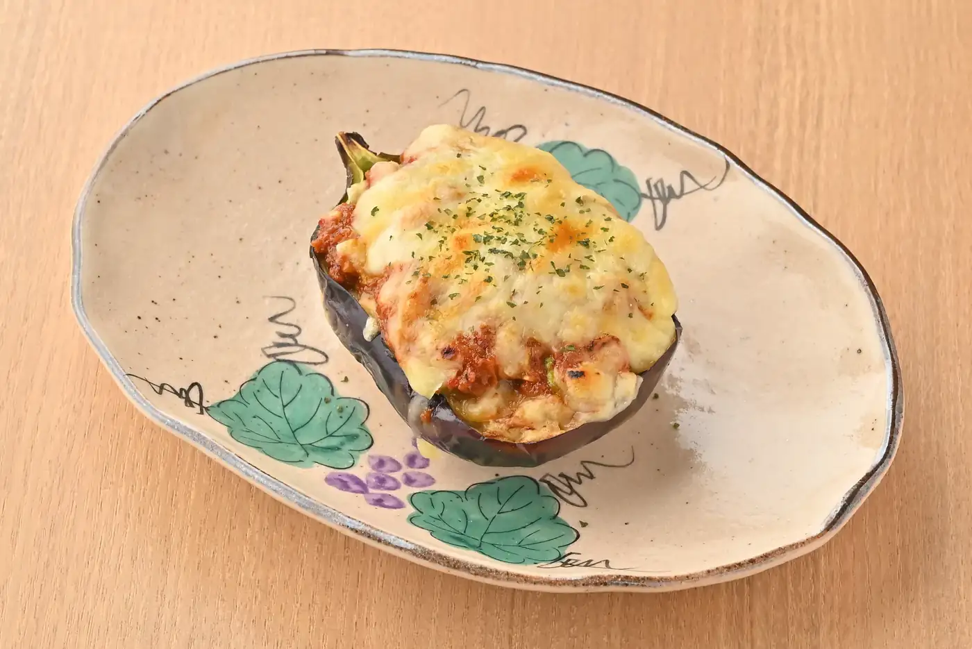 加茂茄子の越後味噌チーズ焼き